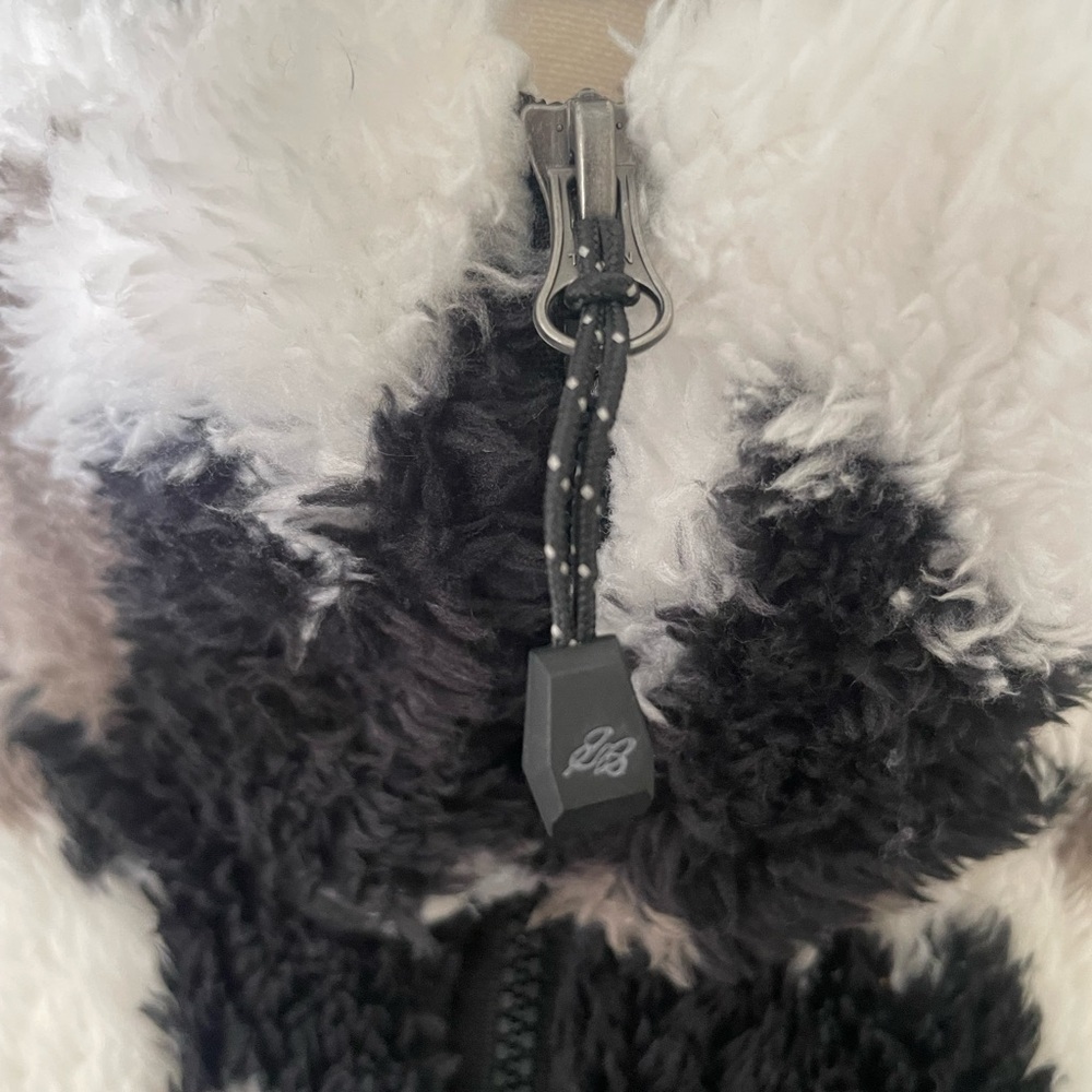 Eddie Bauer Women’s Size M Pullover Sweater Camouflage Fux Fur Half Zip - Picture 5 of 12